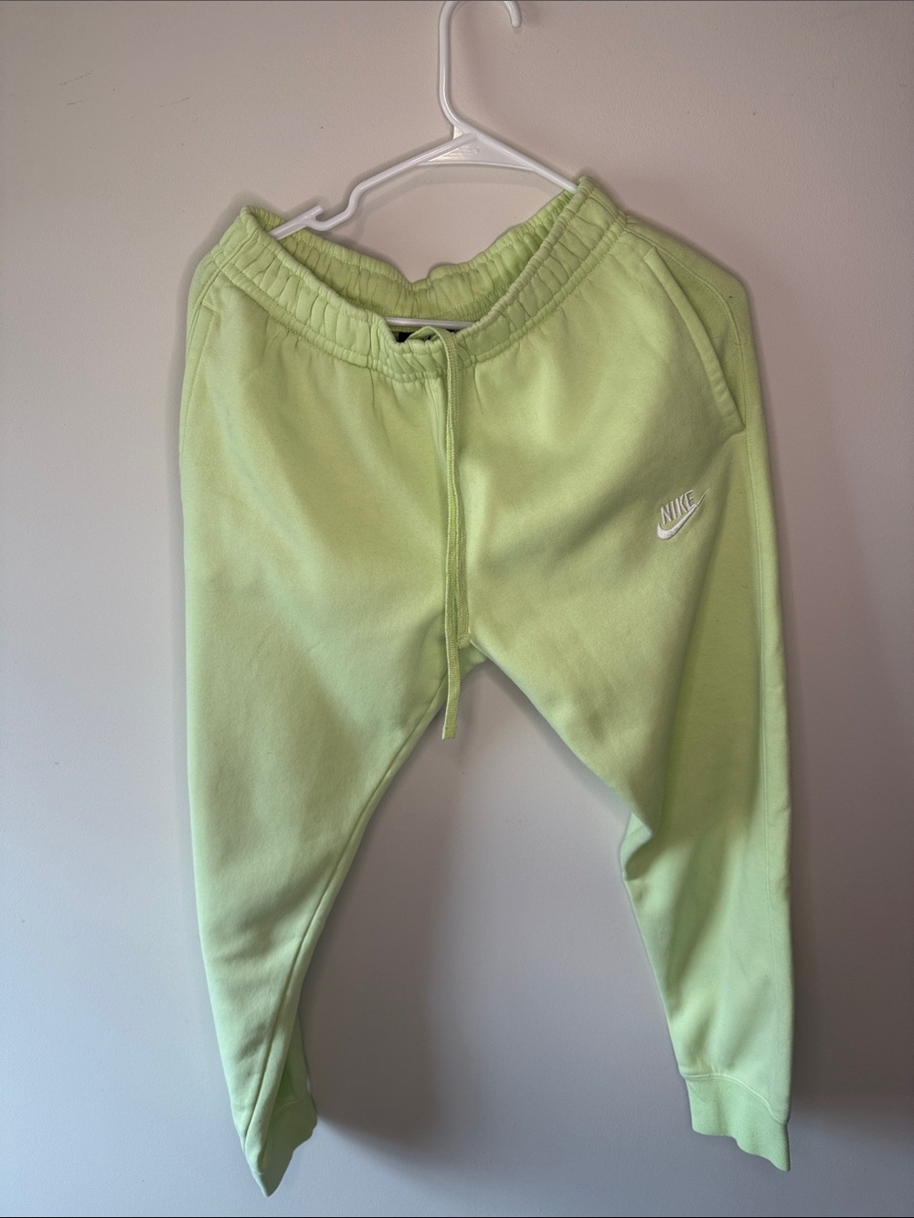 Nike Light Lime Green Sweatpants with Swoosh